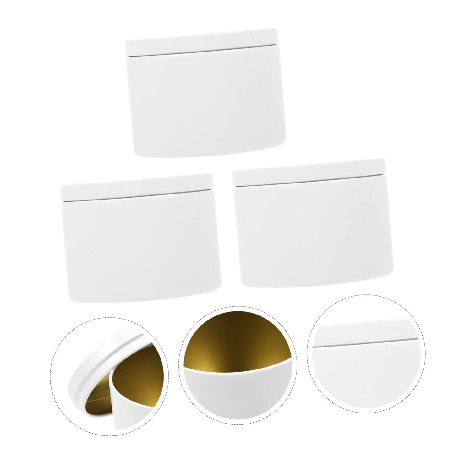 BELLIFFY 3pcs Metal Candle Jars Lids Empty Candle Tins for Decor Craft Making Jar Storage Container