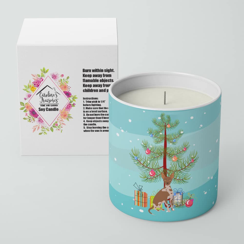 Caroline's Treasures CK3491CDL Tan Abyssinian or African Hairless Dog Christmas Tree 10 oz Decorative Soy Candle Nature Soy Wax Essential Oil Home Decor Ideal for Bedroom Kitchen Bath Office Gift, 10