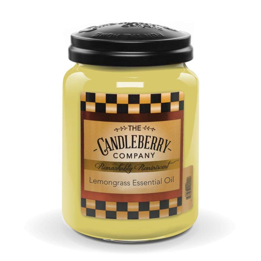Candleberry Candles | Lemongrass Essential Oil Candle | Best Candles on the Market | Hand Poured in The USA | Highly Scented & Long Lasting | Large Jar