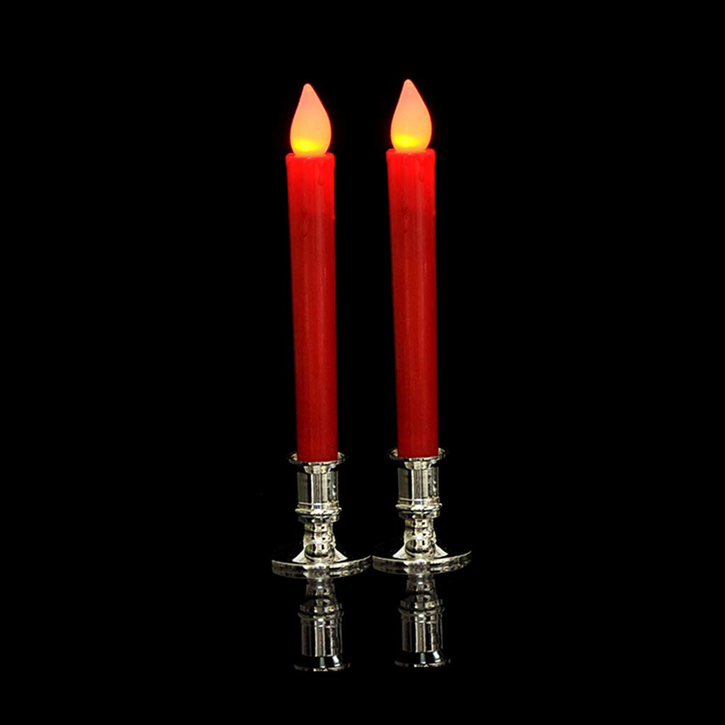 ZUXOCY 2pcs Base Holder Pillar Candlestick Stand for Electronic Candles Holder Set