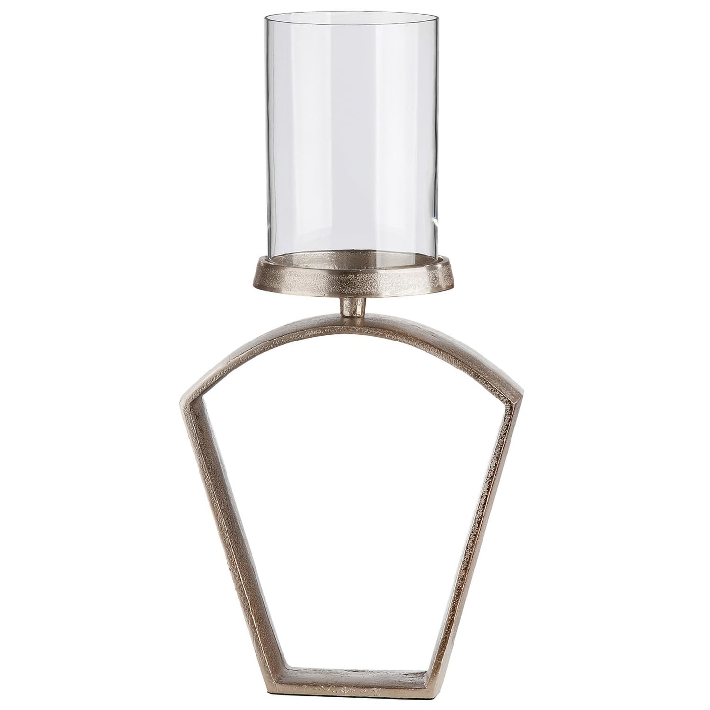 GILDE Nostro Aluminium Lantern – Champagne Colour – Height 27 cm x Width 20 cm – Candle Holder