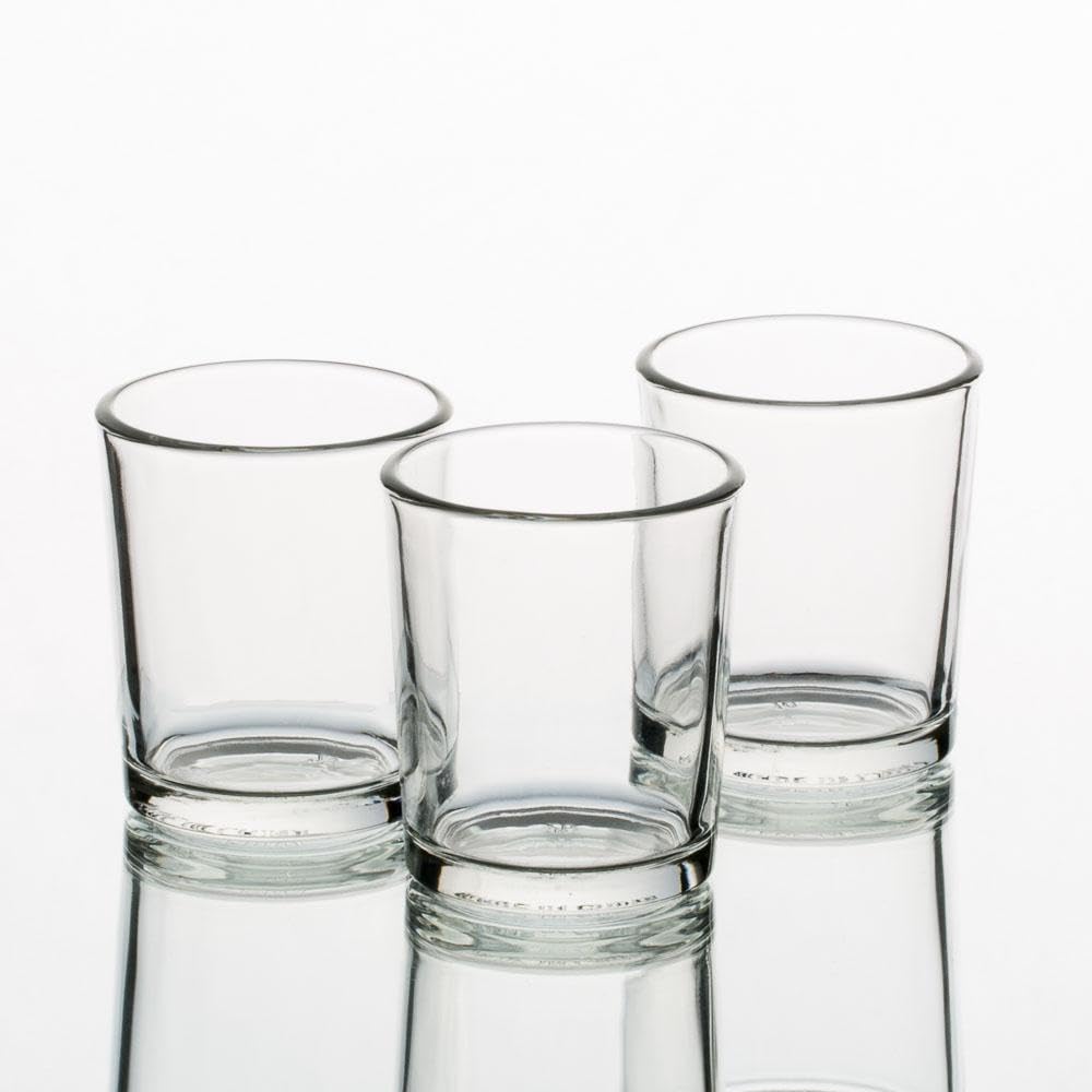 Set of 12 Richland Votive Candles Lavender Unscented and 12 Clear Glass Eastland Votive Holders