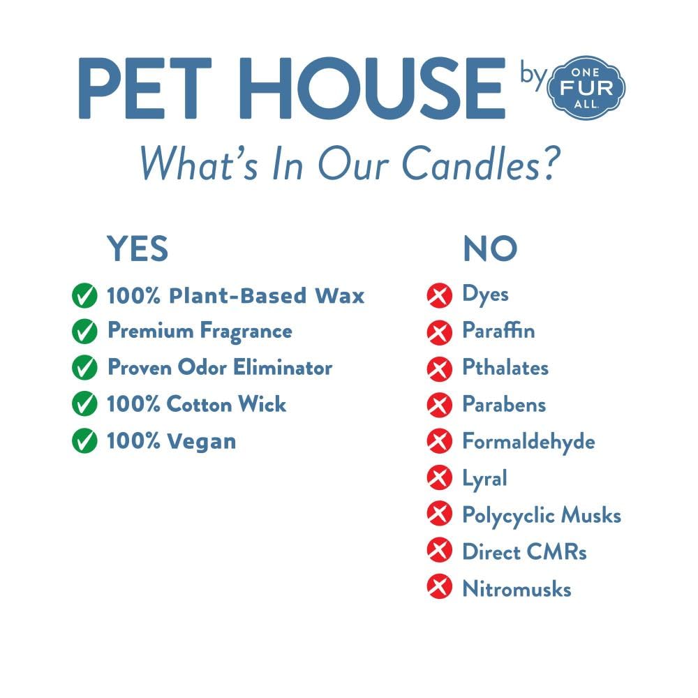 Pet House Mini Candles for Pet Odor Made with Natural Soy Wax, Plant Based, Dog and Cat Friendly Scented Candles, Mediterranean Sea Pack of 3
