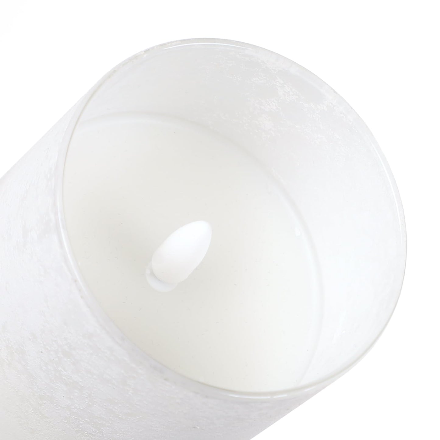 HJANDHJ Flickering Flameless Candles with Remote, Battery Operated Candles with Timer, Sandblasted Glass LED Pillar Candles for Christmas/Home Decorations(White,Set of 3)