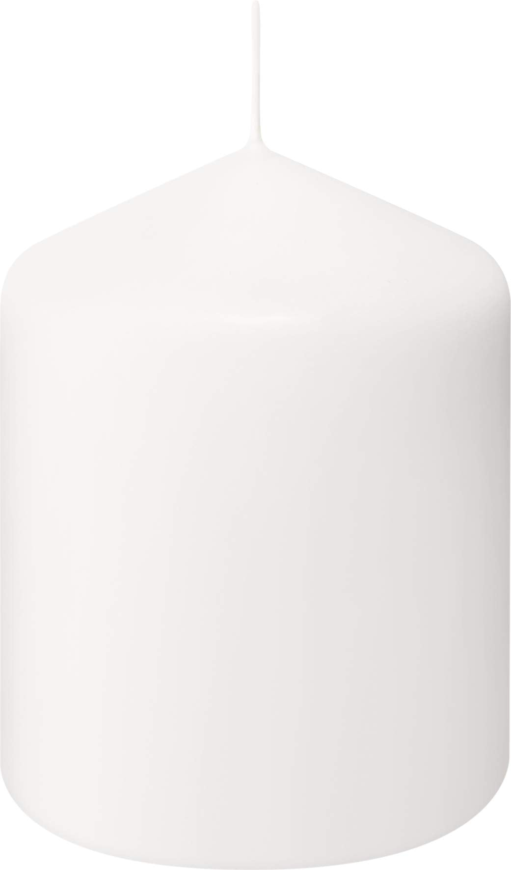 BOLSIUS 6 White Pillar Candles Bulk - 3x4 Inches Candle Set - 40+ Hours Clean Burning - No Palm Oil - 0% Animal Fat - Premium European Quality - Unscented Dripless Restaurant Pillars