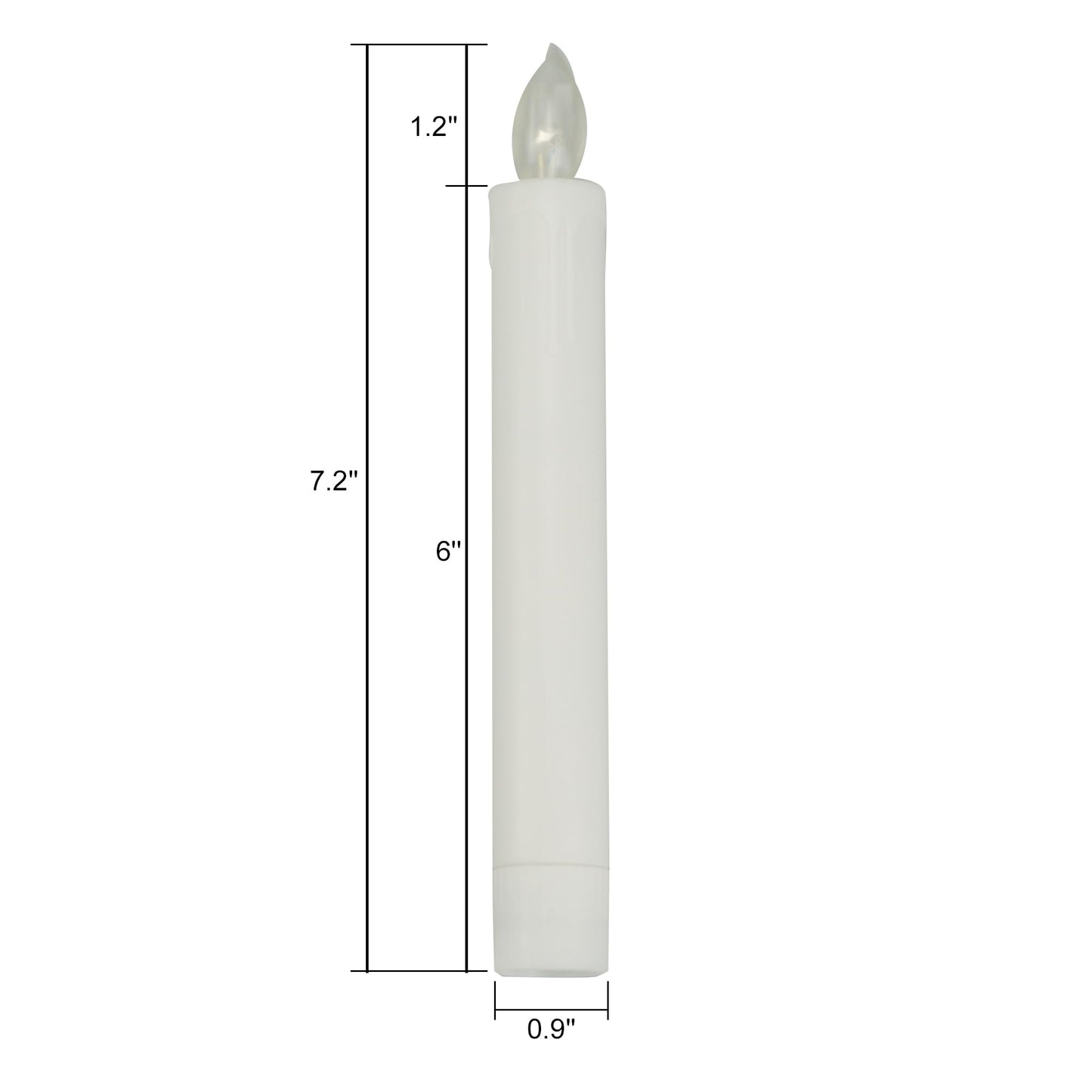 CANDLE CHOICE 6” Tall Flameless Taper Candles with Remote Timer Long Battery Operated Flicking Electric LED Window Candlesticks for Candelabra Wedding Christmas Decorations Table Centerpieces 4 Sticks