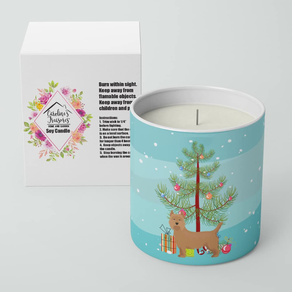 Caroline's Treasures CK3444CDL Airedale Terrier Christmas Tree 10 oz Decorative Soy Candle Nature Soy Wax Essential Oil Home Decor Ideal for Bedroom Kitchen Bath Office Gift, 10 oz