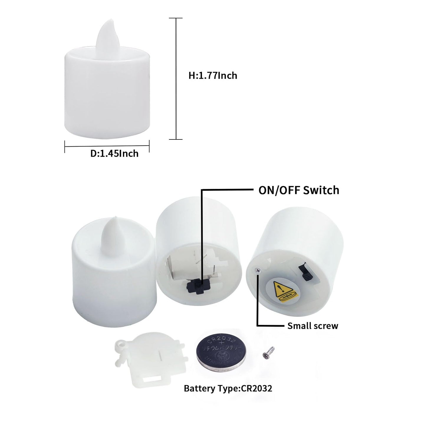 LANKER 24 Pack Flameless Led Tea Lights Candles, Steady Cool White Battery Operated Electronic Fake Candles, Decorations for Christmas, Halloween and Festival Celebration (White)