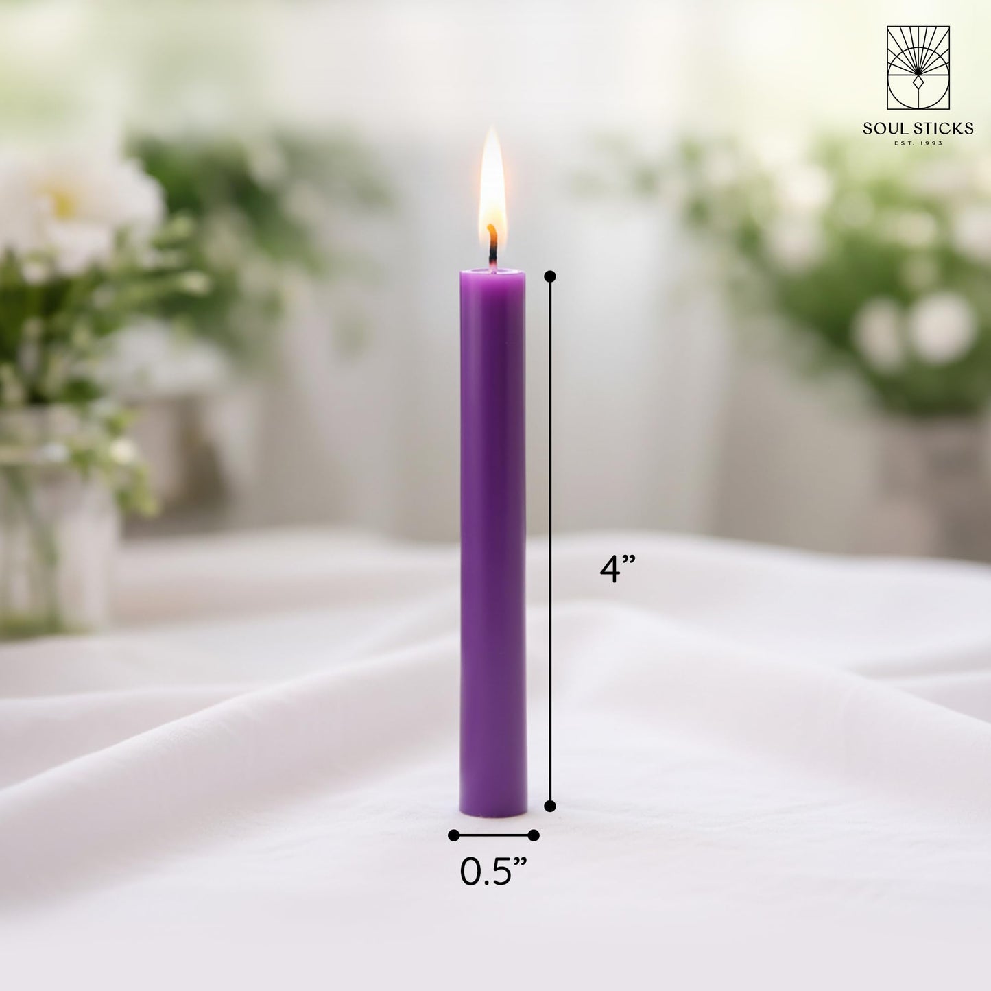 SOUL STICKS Confidence Magic Spell Color Chime Candles 20 Pack - Ideal for Altar, Rituals, Ceremonies, Meditation Purple Taper Candle for Witchcraft Supplies, Wiccan Supplies, Candles Clearance