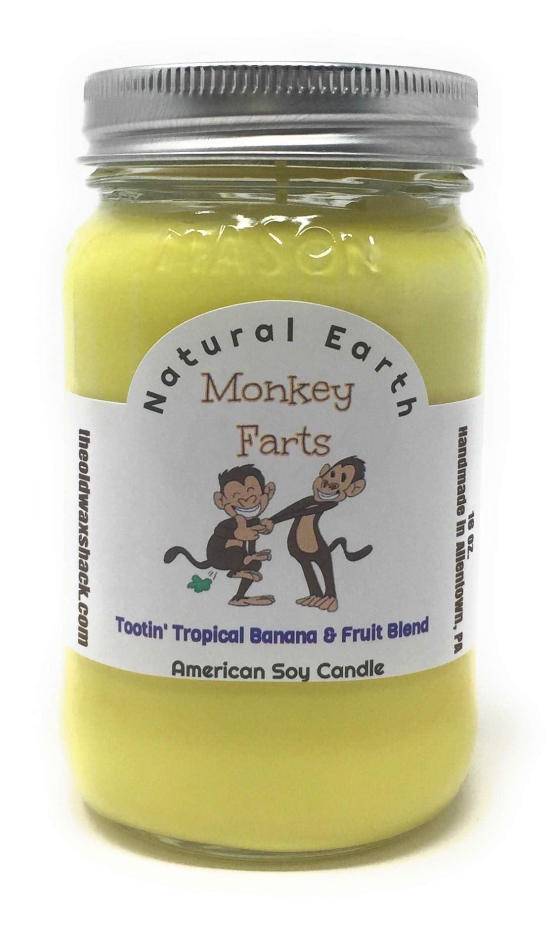 The Old Wax Shack Monkey Farts Soy Candle - 16 Oz. Mason Jar