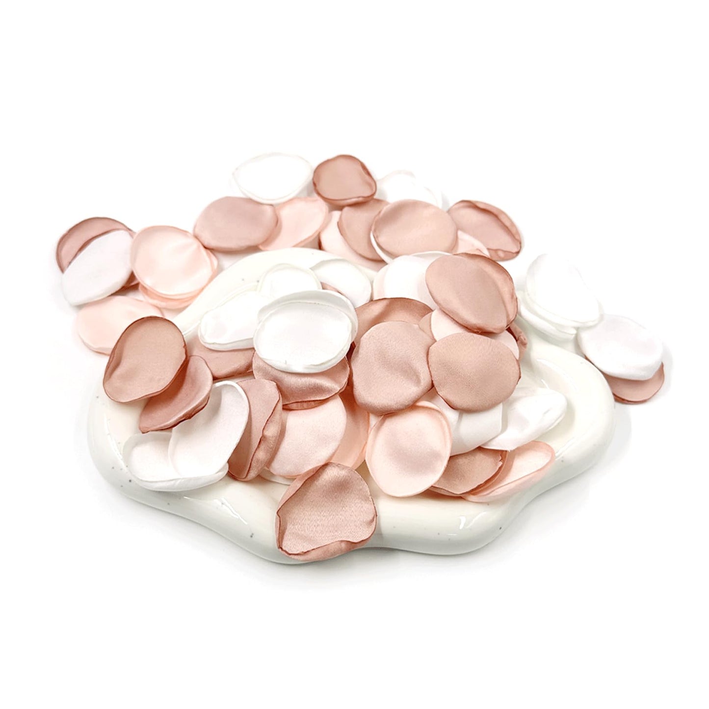400PCS Pink & White Rose Petals, Faux Silk Flower Petal, Scatter Petals for Wedding Confetti Basket Aisle Dinner Table Centerpieces Reception Bridal Shower Party Decoration Romantic Event Supplies