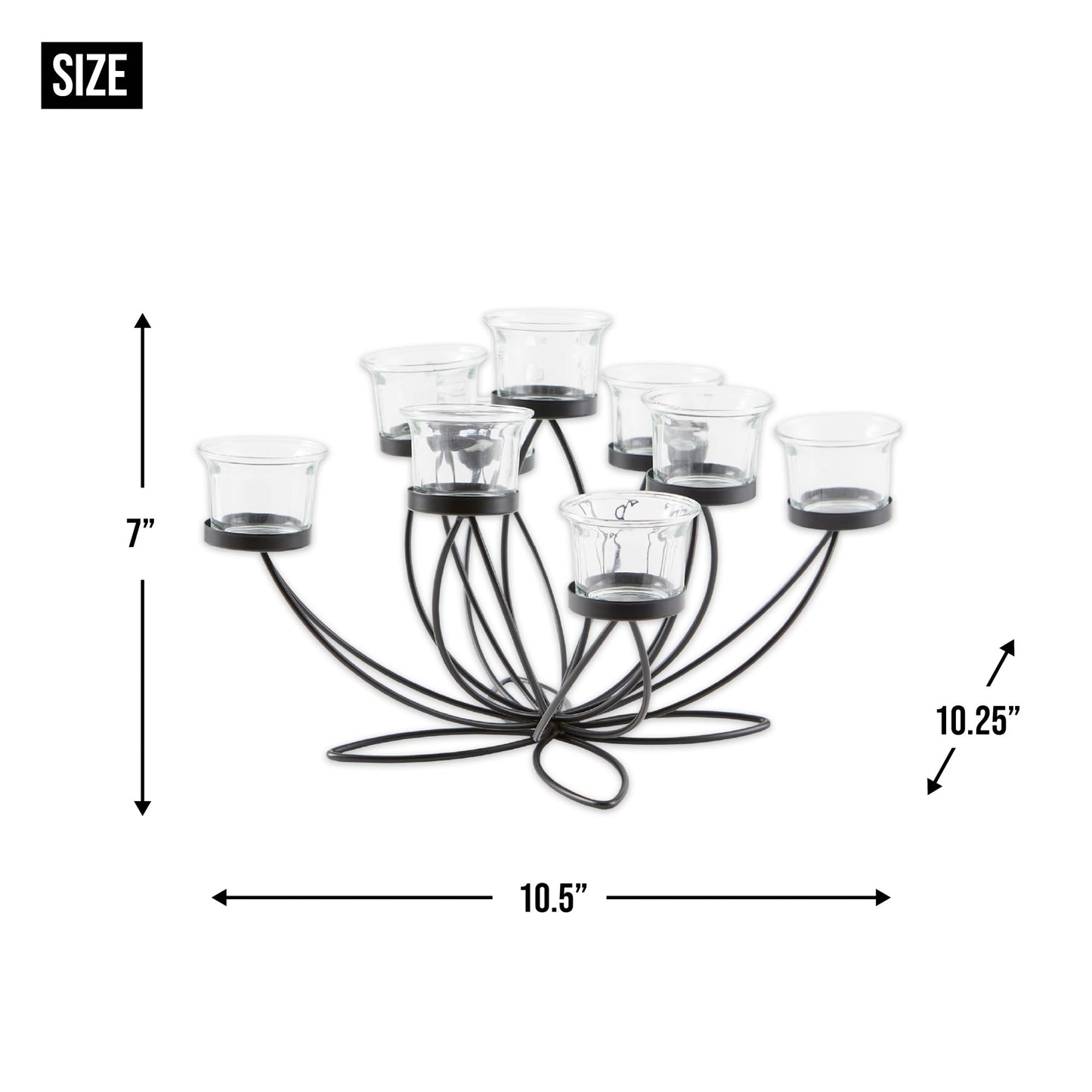 Zingz & Thingz Romantic Collection Candelabra Centerpiece Candle Holder, 10.5x10.25x7, Iron Bloom