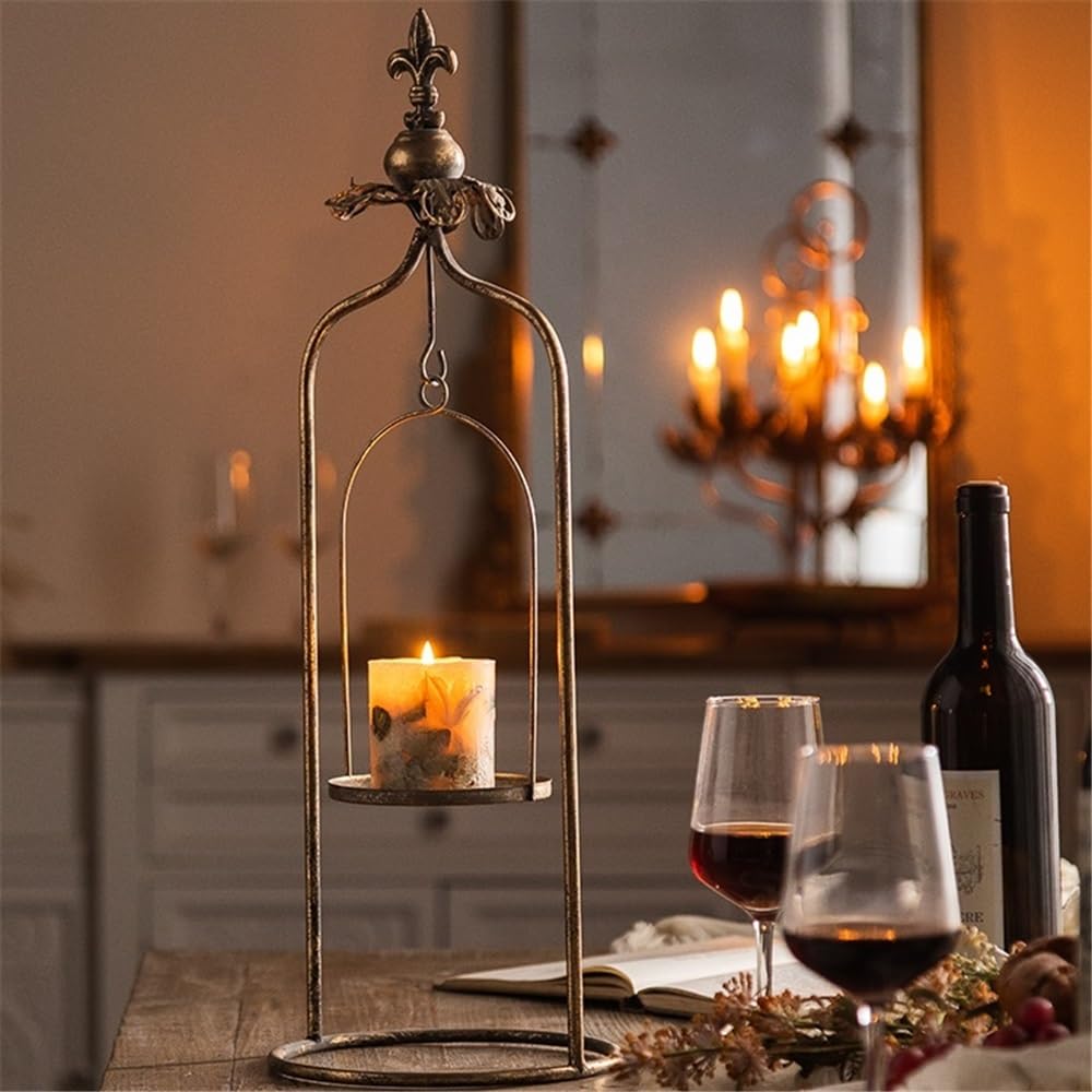 Candlestick Holders Creative Old Candlestick Elegant Candle Holder Restaurant Tabletop Iron Ornaments Candle Holders