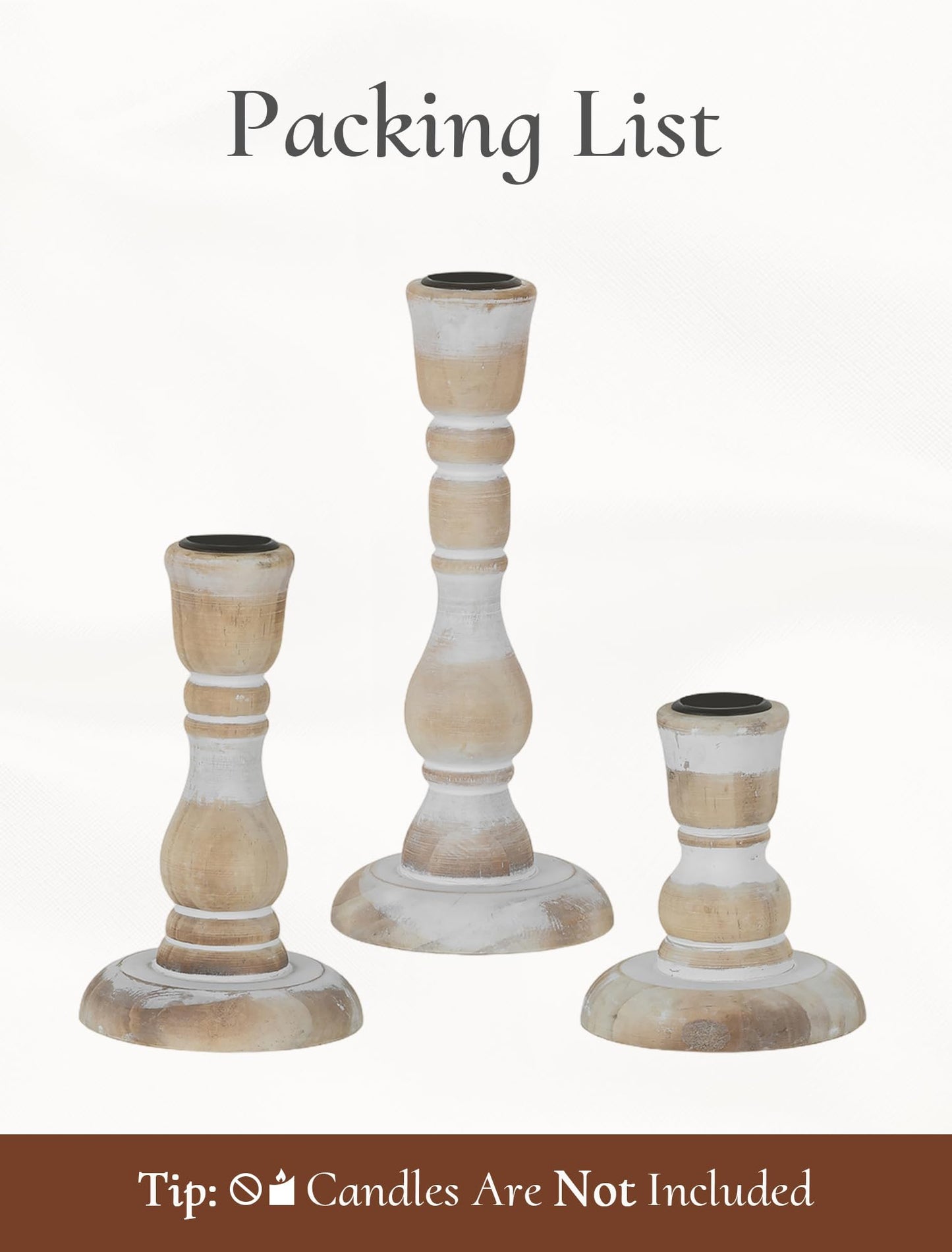 Inweder Wooden Candlestick Holders Rustic: Farmhouse Wood Taper Candle Holders Boho Candle Sticks Holder Fall Decor for Dinning Table Mantle Party Holiday Christmas Wedding Home Set of 3