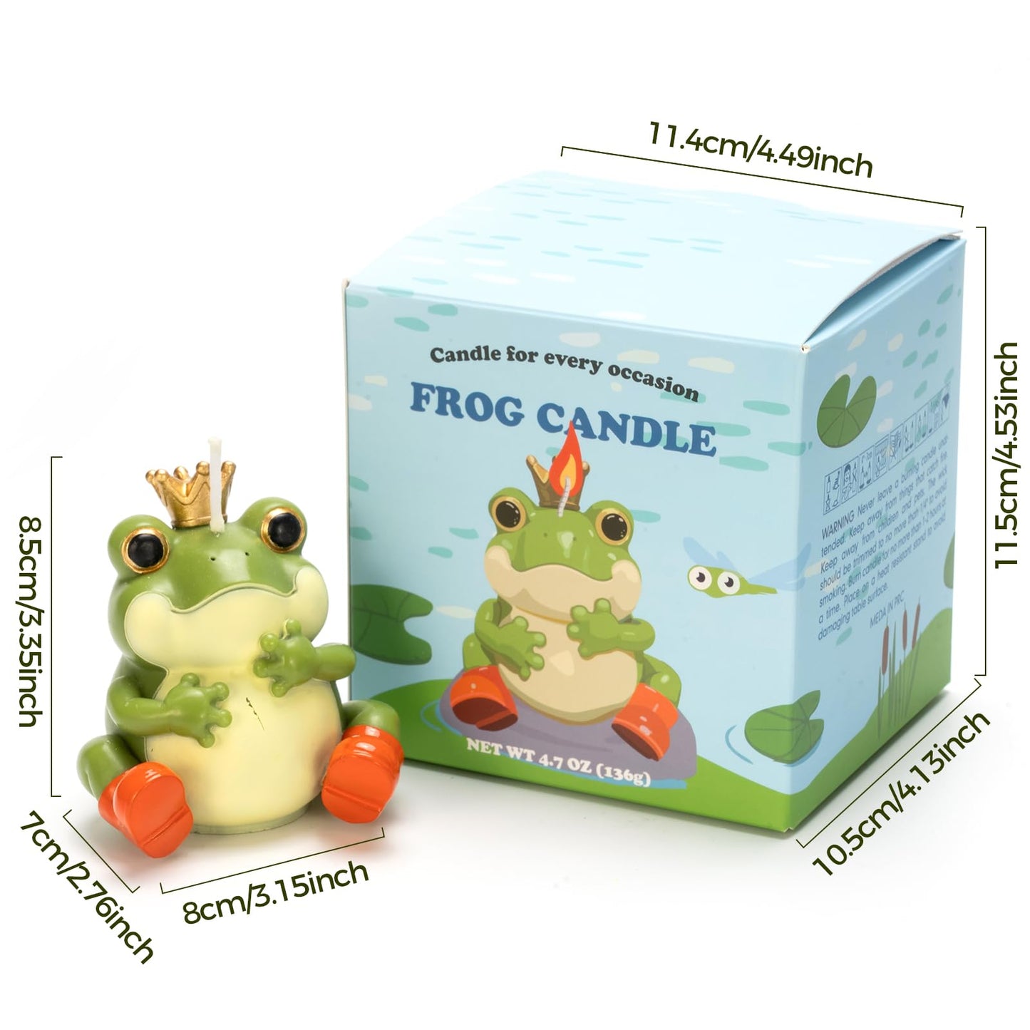 CabyGift Frog Candle Mom Dad Gifts Home Decoration, Forest Meadow Scented Soy Candles, Funny Animal Shaped Candle for Shelf and Desk Decoration, Cute Frog Gift for Frog Lovers
