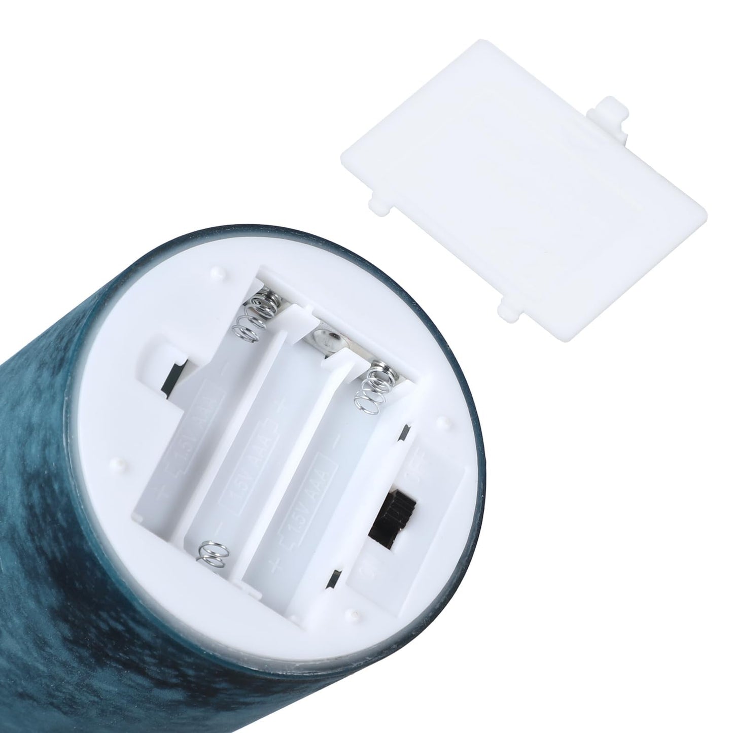 Blue Flameless Candles Set of 3, Sandblasted Glass LED Pillar Candles with Remote, Battery Operated Flickering Candles for Coastal Home Decor, Party Bathroom Holiday Birthday Wedding Decoration