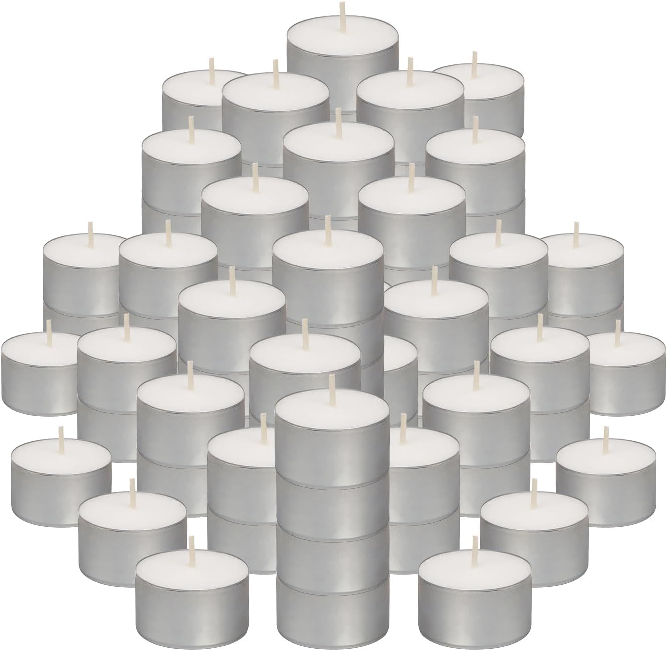 BOLSIUS 50 Unscented Tea Lights - 8 Hours Burn Time - Premium European Quality - Consistent Smokeless Flame - 100% Cotton Wick - Dinner, Wedding, Party, Restaurant, Spa, Church, & Home Décor Tealights