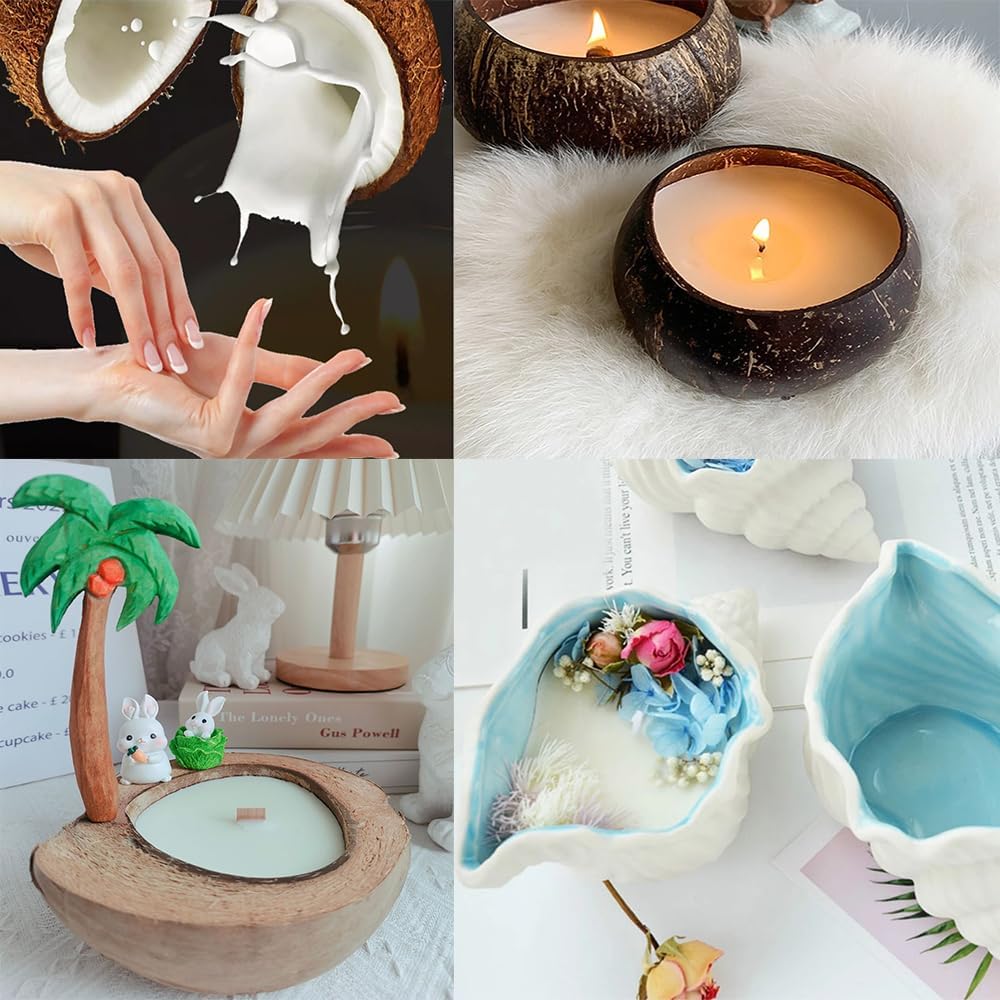 TooGet Natural Coconut Wax 10 lb - DIY Handmade Scented Candle Making Supplies Pure White Coconut Wax, Melting Point 41°/106°F