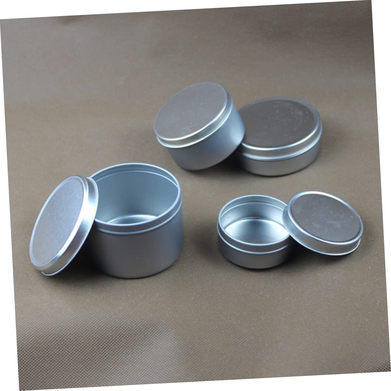 LALAFINA 4pcs Handmade Candle Iron Tins Silver Scented Candle Making Containers for Home Crafts for Candy and Wedding Favor Boxes