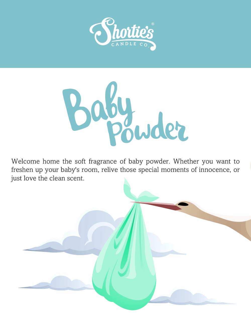 Shortie's Candle Company Baby Powder Premium Wax Melts 4 Pack - 12 Oz., Strong & Long Lasting, Non-Toxic - Made with Essential & Natural Oils - Formula 117