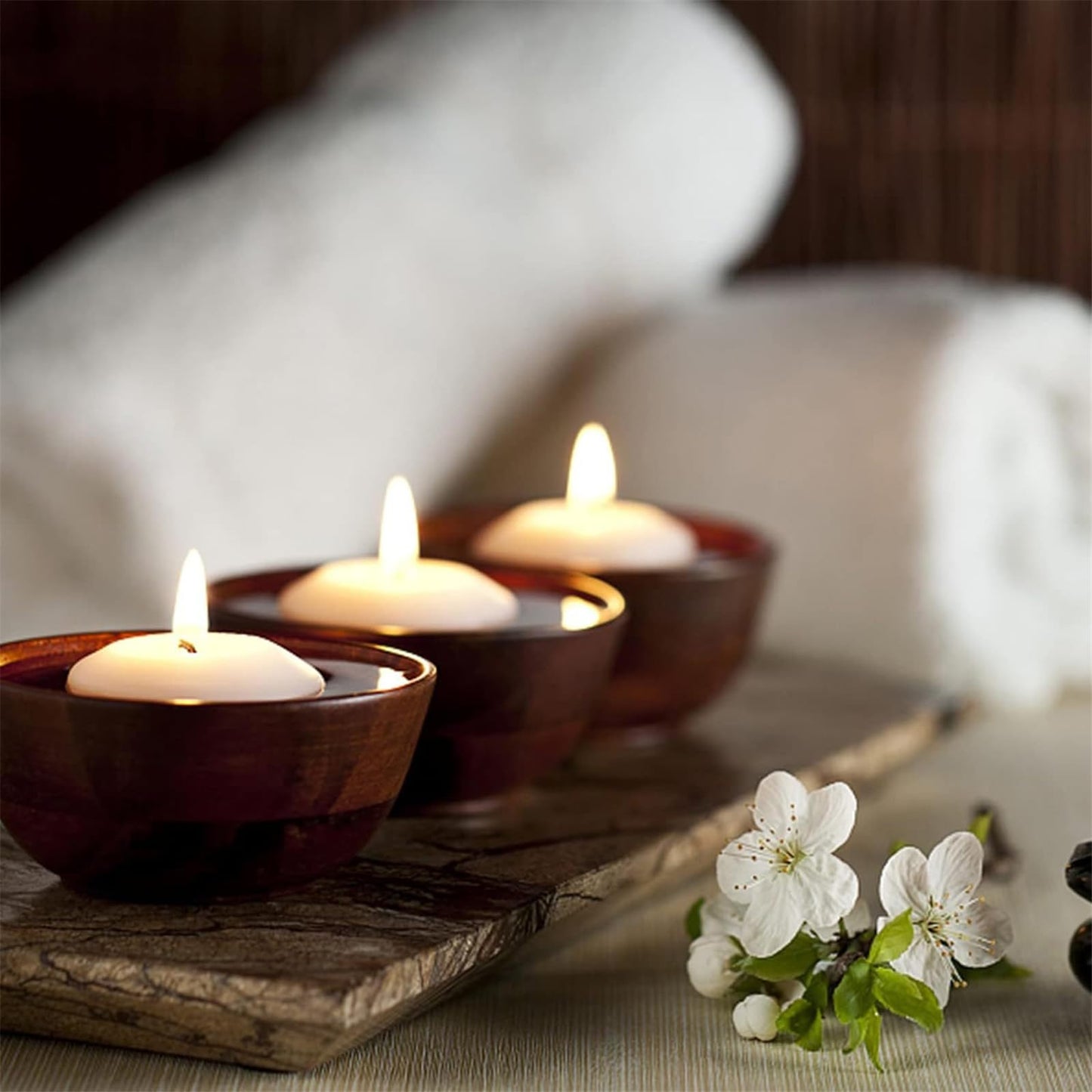 Unscented Floating Set of 10 – Versatile Wedding, Christmas, Spa Decor with Long-Lasting Burn Time Christmas Floating