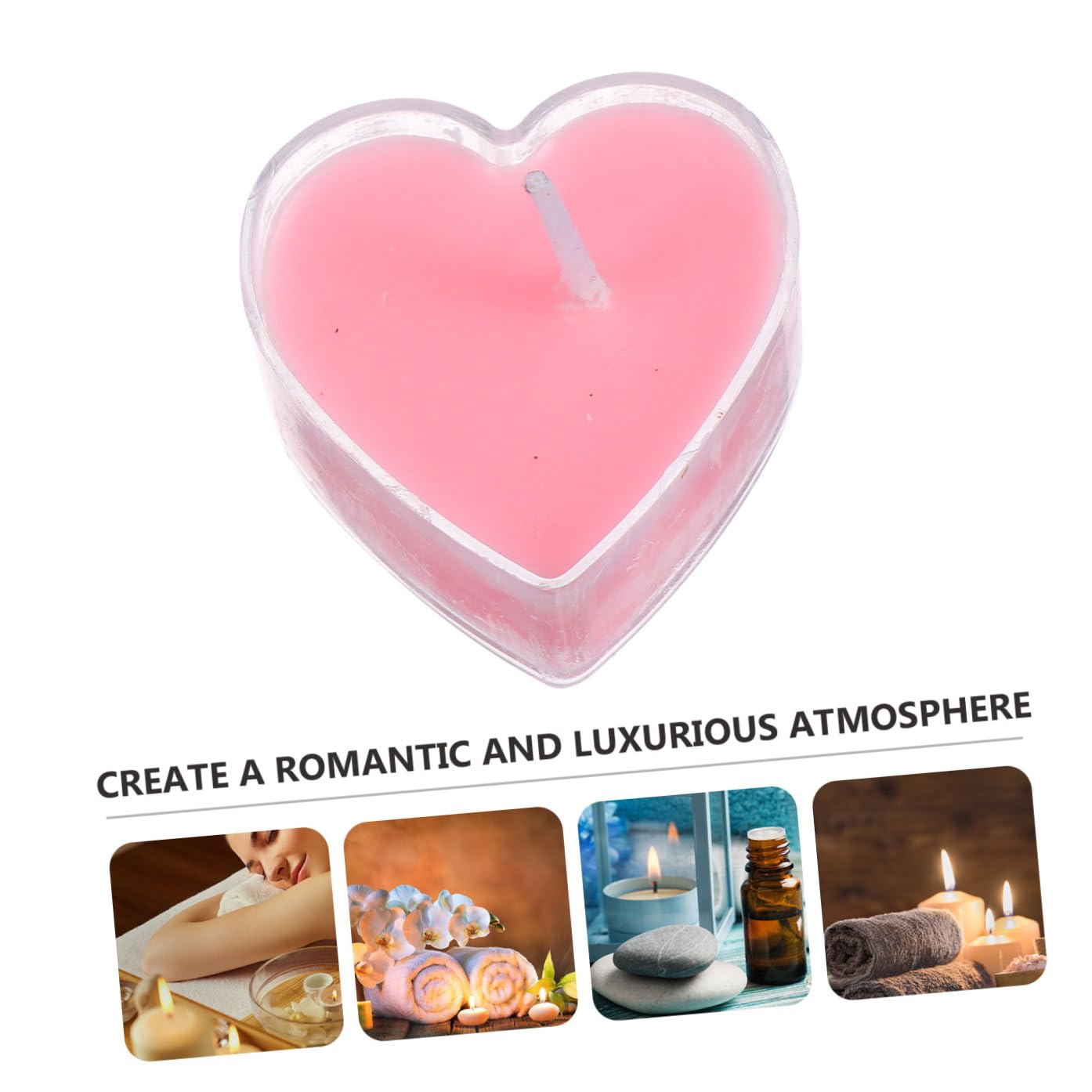 Healifty 9Pcs Heart Shaped Smokeless Tea Wax Candles Pink Rose Scented Aromatherapy Multi Use Romantic Decor for Birthday Wedding Christmas and Festival Ambiance
