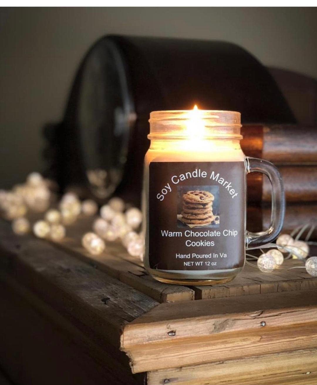 Soy Scented Candles | Handmade & Highly Aromatic Candles Burns Upto 85 Hours in Glass Jar - Perfect for Home Decor, Wedding, Birthday, Dinner (Chocolate Chip Cookies, 16 oz)