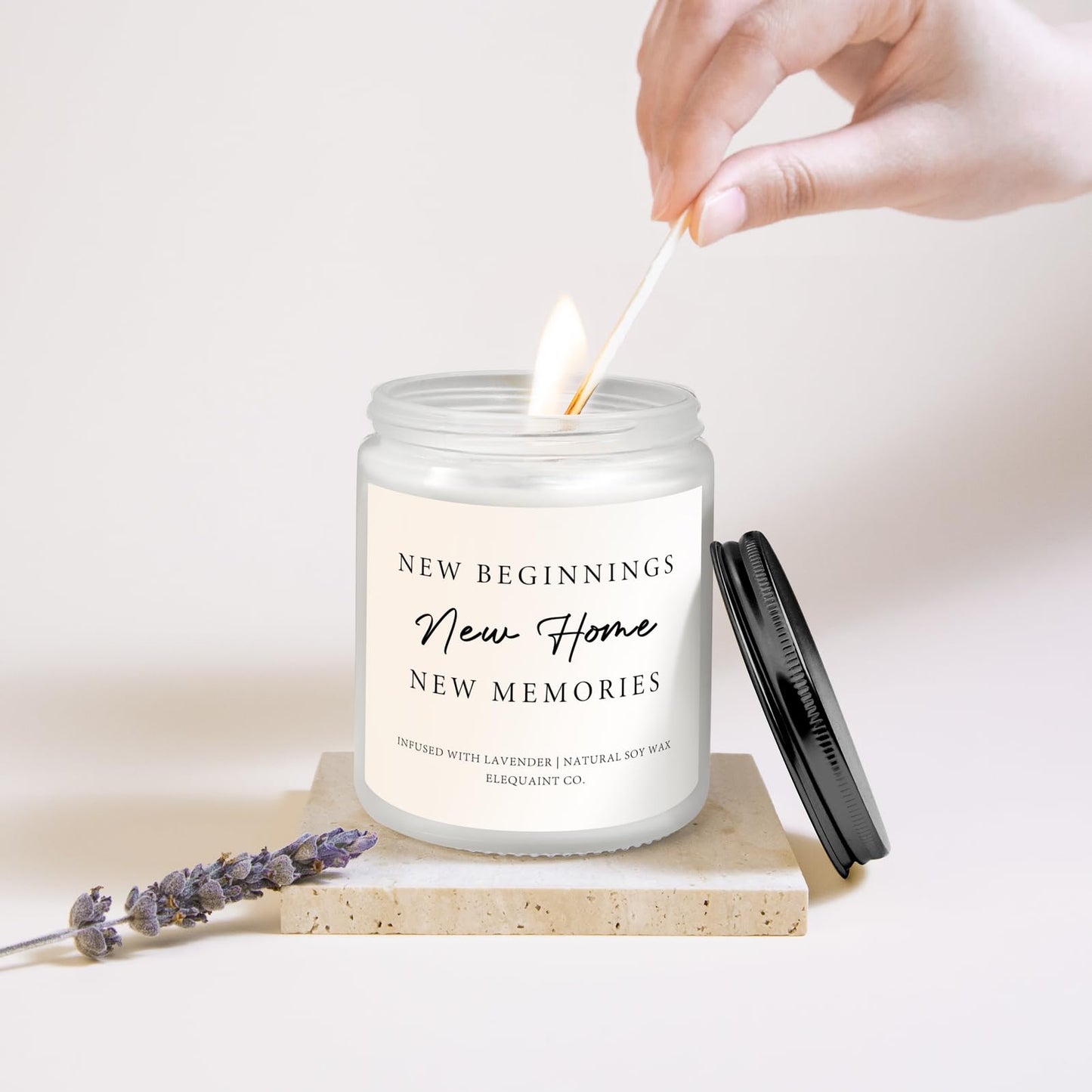 House Warming Gifts New Home, Perfect Housewarming Gifts - Lavender Scented Candle, New Home Gift Ideas, New Homeowner Gift House Warming Decoration for Friend Women Men