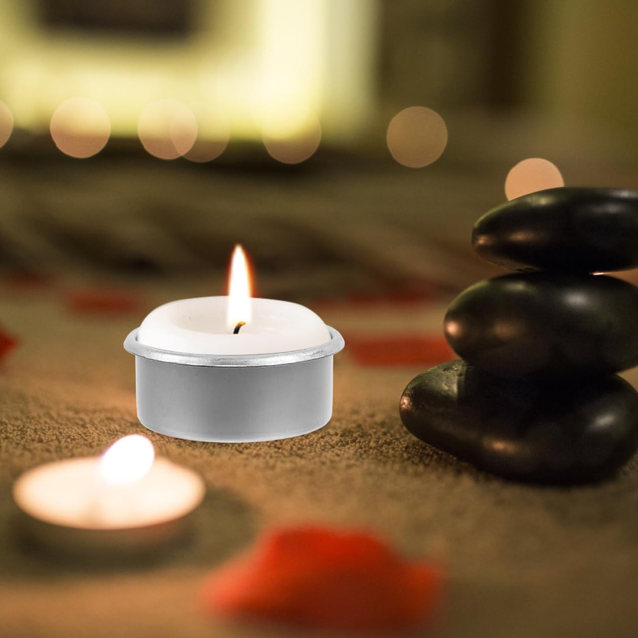 DOITOOL 20Pcs Metal Tealight Cups Round Tea Light Tins Cups DIY Empty Candle Jars Decorative Candleholder for Christmas Wedding Table Decoration