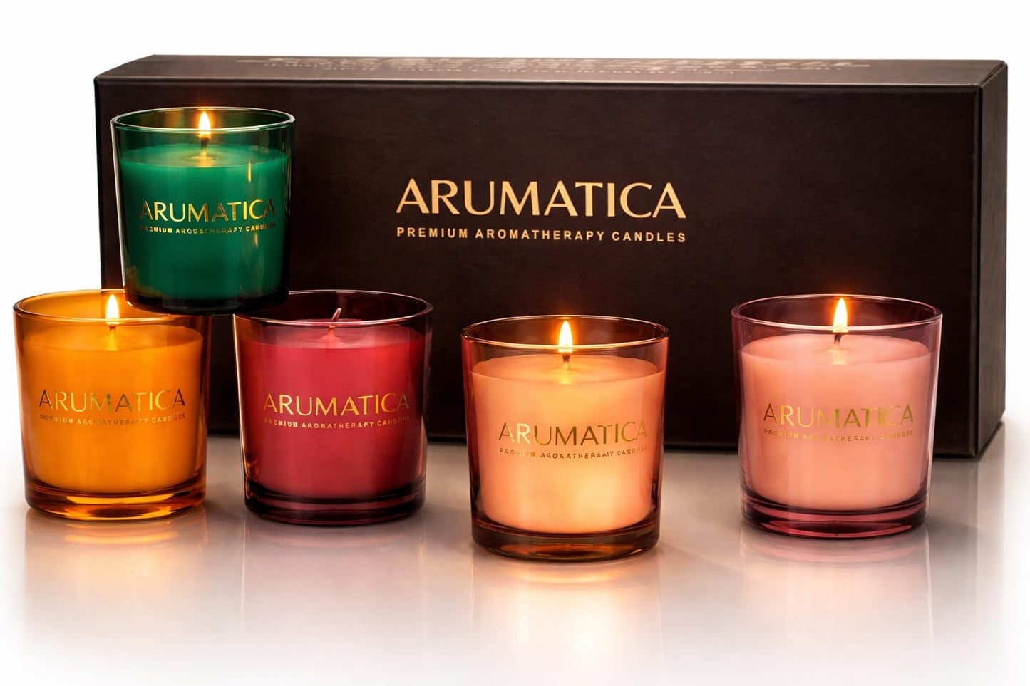 Premium Aromatherapy Candle Set | Stress Relief Soy Wax Candles with Relaxing Scents | Scented Candles for Home Yoga, Meditation & Spa | Luxury Candle Gift Set (4 Pack, 5oz Each) Total 20oz