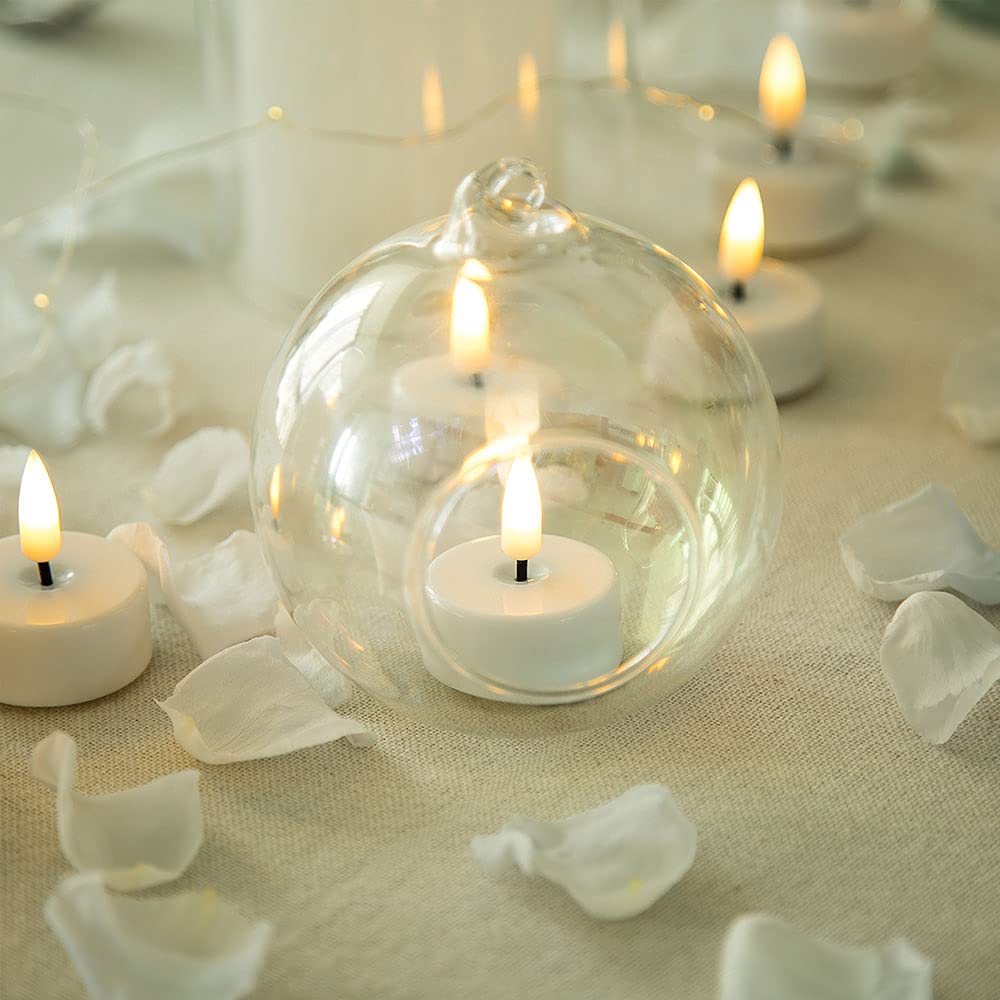 ENERJARY LED Tea Light Candles with Timer Flickering Flame 12pcs Battery Operated Realistic Bright Unscented Tea Light Fake Candles for Romantic Wedding Home Xmas Decor Birthday Halloweens Warm White
