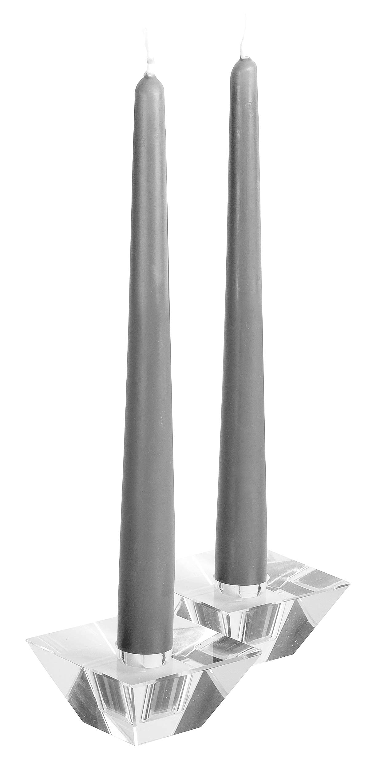 Hyoola Tall Taper Candles - 10 Inch Dripless, Unscented Dinner Candle, Paraffin Wax with Cotton Wicks - 8 Hour Burn Time, Dark Grey (Pack of 12)