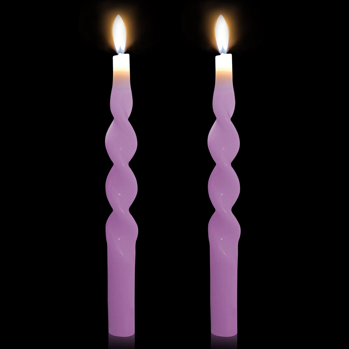 10 Inch Taper Candles Candle Sticks Unscented Handmade 2 Pack Smokeless Long Time Twisted Candlesticks for Wedding Decoration Yoga(Purple)