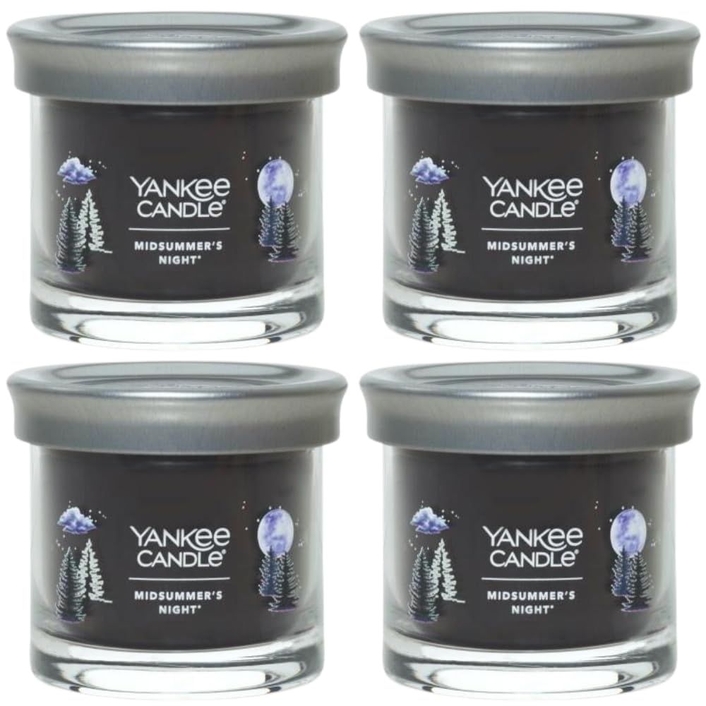 Yankee Candle Small Tumbler Scented Single Wick Jar Candle, Midsummer's Night, Over 20 Hours of Burn Time, 4.3 Ounce (Pack of 4)