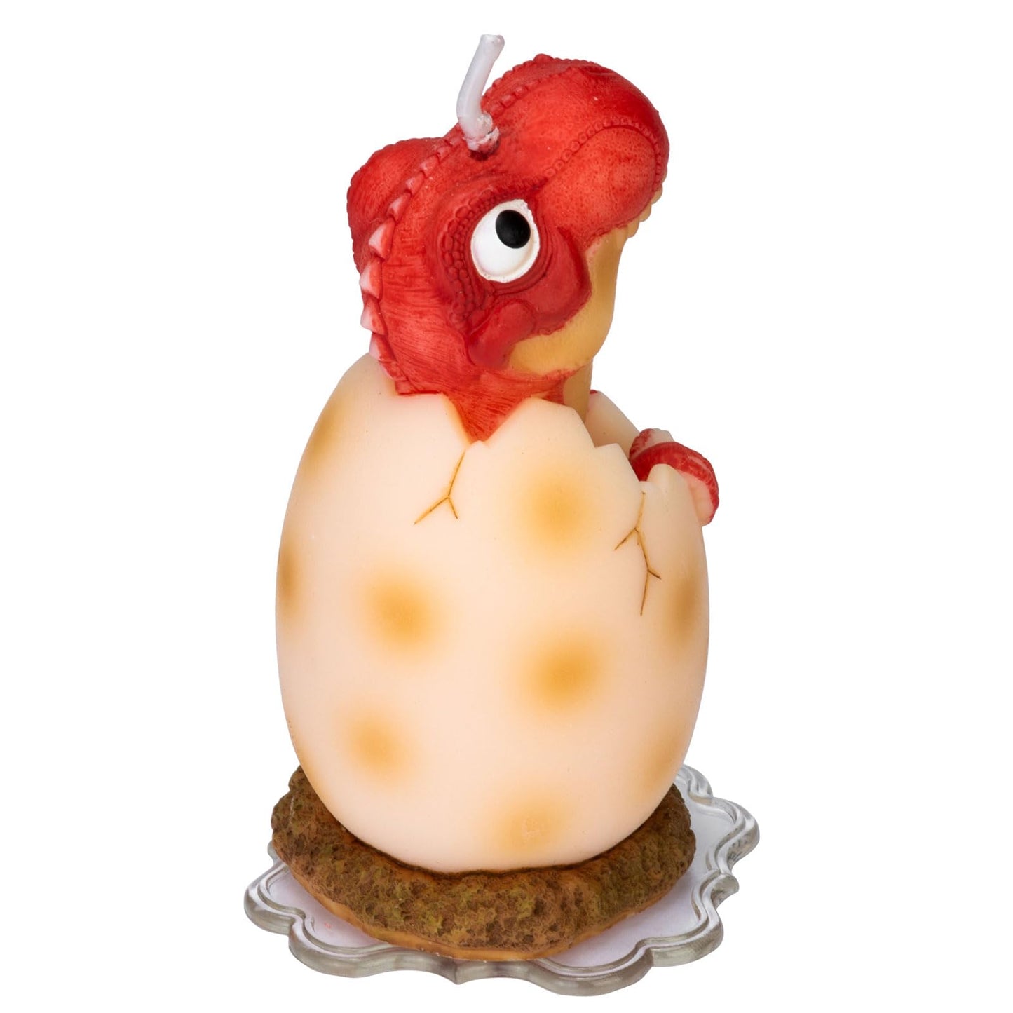 Mesiiloly Large Dinosaur Birthday Candle - Red Dinosaur Cake Topper Candles for Kids, 3.6 inches, Fun Dino Birthday Party Decoration