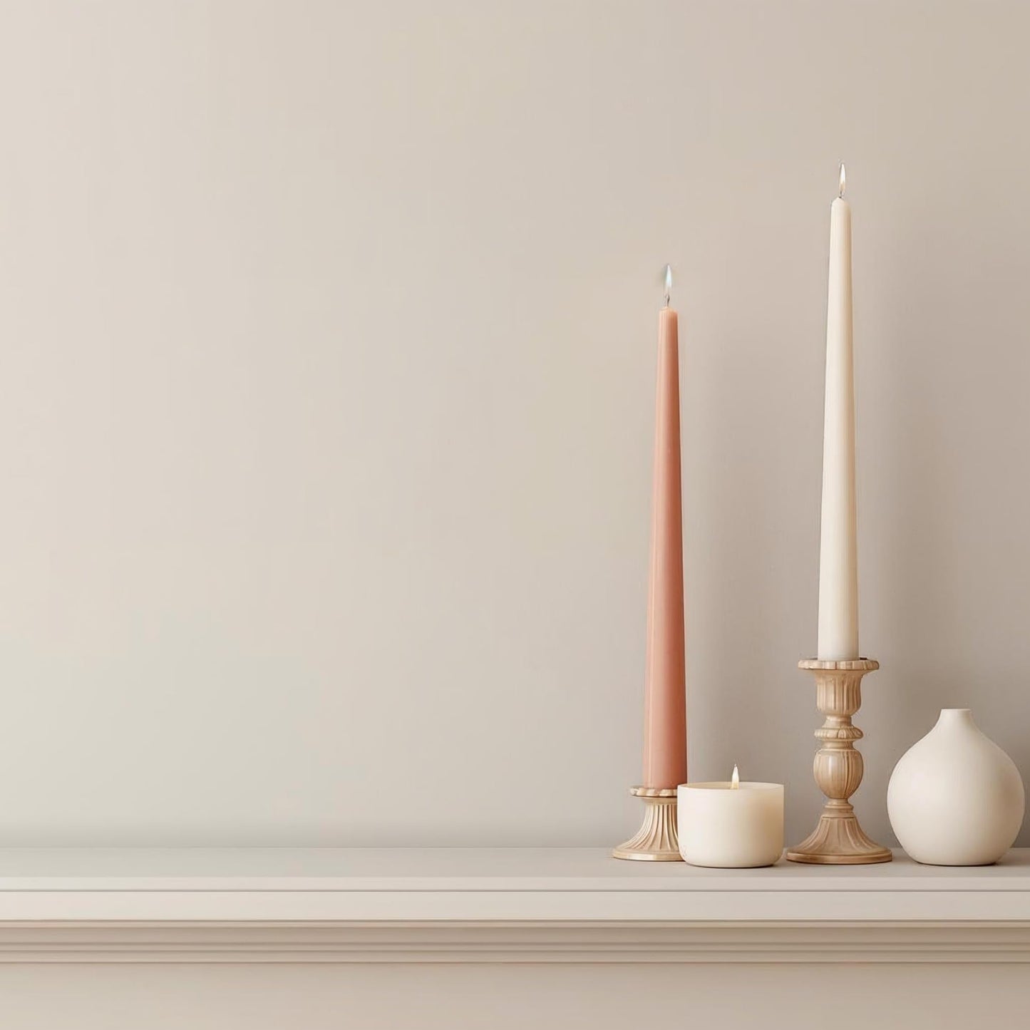 Tapered Dinner Candles - Soy & Paraffin Blend, Dinner Candles with Long-Lasting 7-Hour Burn for Stylish Homes - Candle in Curated Colors Ideal Gift for Hosts, Brides & Event Planners-Ivory