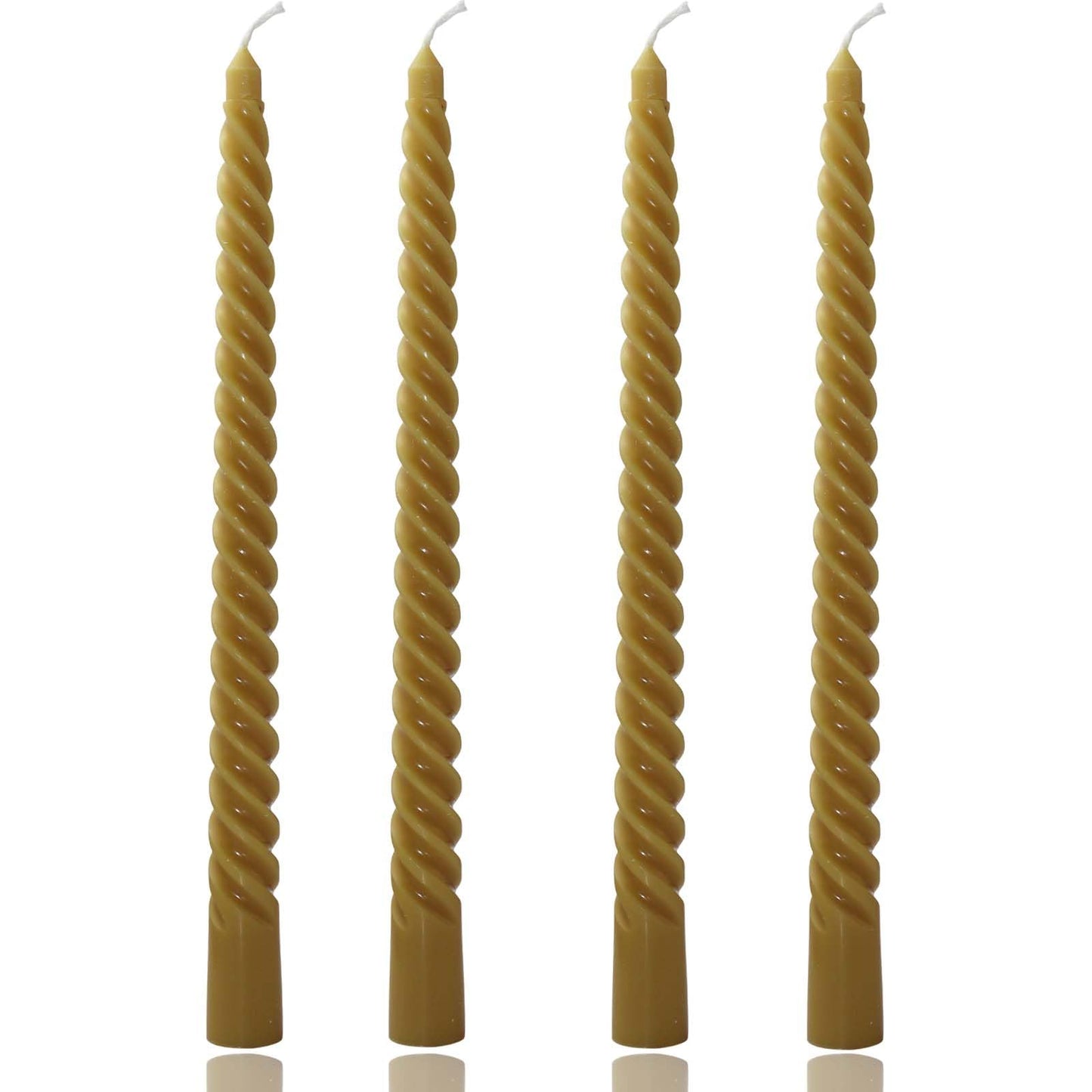 10 inch Earth Wax Yellow Taper Candles Set of 4 Pack Tapered Candle, Tall Candlesticks,for Dinner Party Wedding, Holiday Spring,Home Decor,Kitchen Decor (4, Earth Wax Yellow, 10inch)