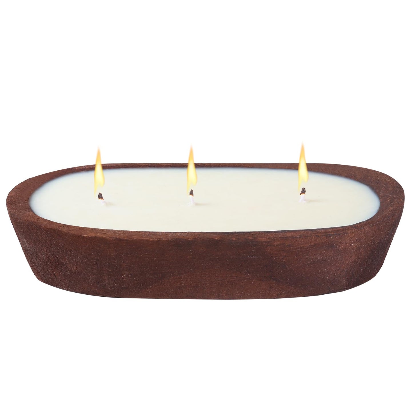 Scented Candles for Home, YeeQue Citronella Candles with Large Wooden Bowl Design for Women,Girl Birthday Gift 3 Wicks, 12oz