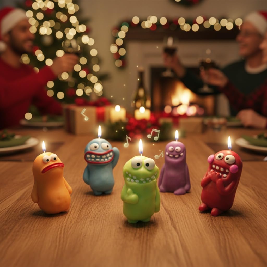 Cute Funny Clay Creature Candle with Natural Scents (Rose Ebony), Novelty Home Decor Gifts for Holidays, Birthdays, Party Favors, Natural Soy Wax, Relaxation and Mood Enhancement