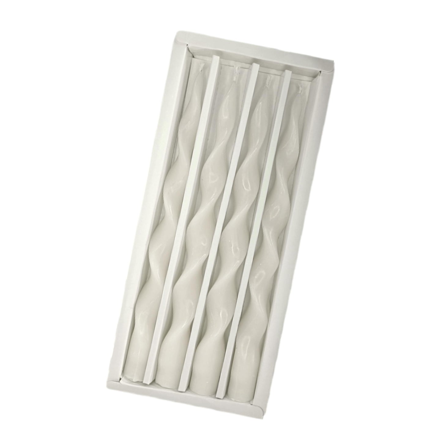 White Thin Twisted Candle Sticks 10 inch Long Spiral Candles Unscented Smokeless Twirl Tapered Candles for Weddings Holiday Dinner Meditation Home Decor Pastoral Rural Style