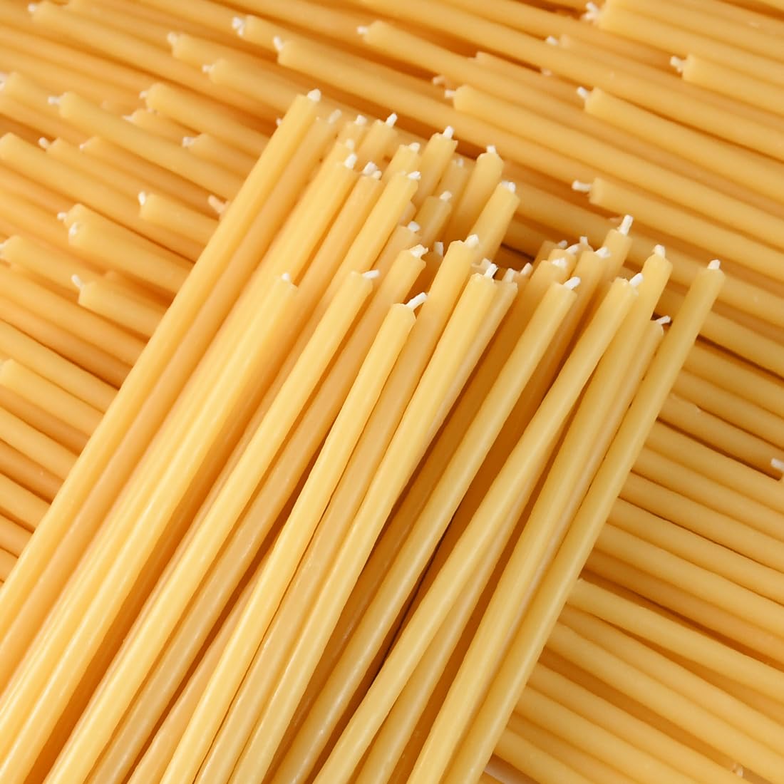 DEYBBY Beeswax Orthodox Candles – 50 Count Beeswax Candles Set - Dripless and Smokeless Mini Thin Organic Beeswax Taper Candles for Praye Orthodox Church Home Dinner Cake