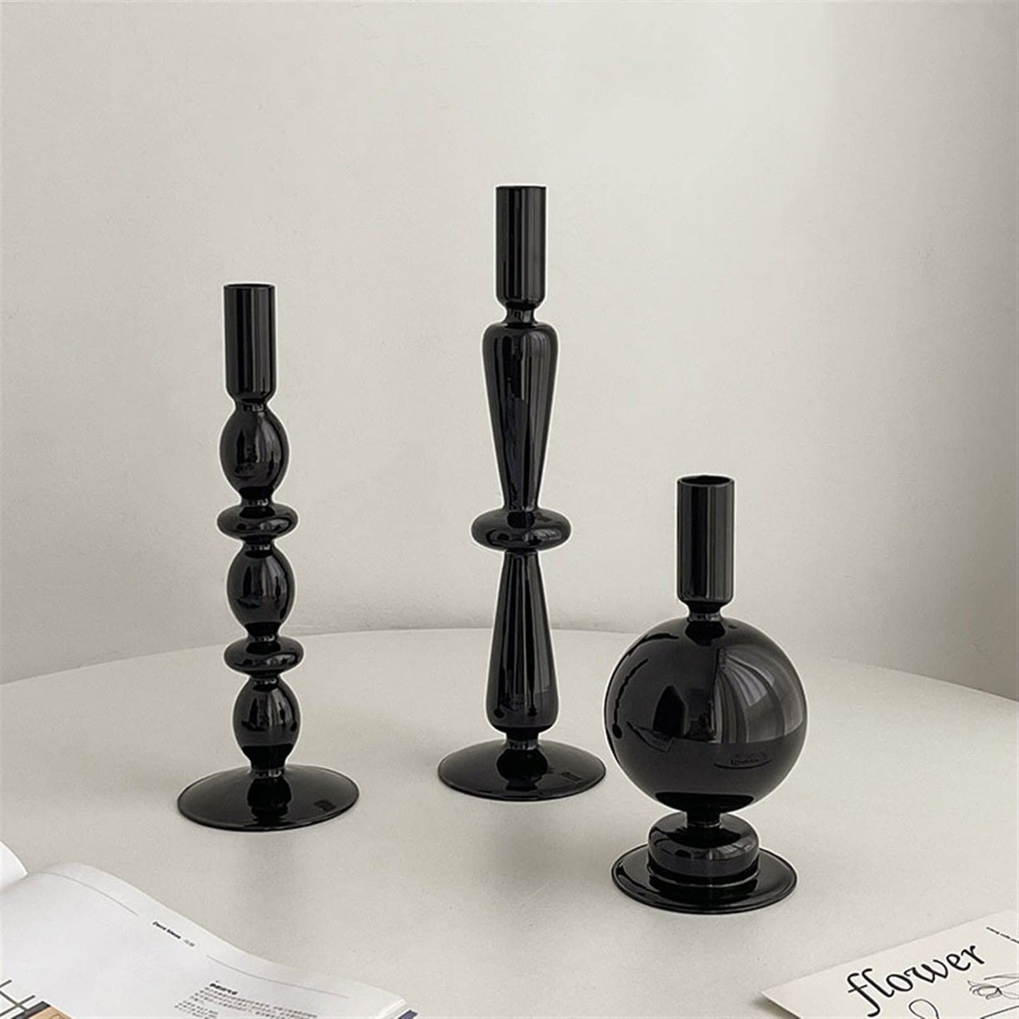 YUHUAWF Candle Holderss European Glass Candle Holders Light Luxury High-end Fashion Ornaments Miserable Decoration Candlestick Decorative Candlestick(A)