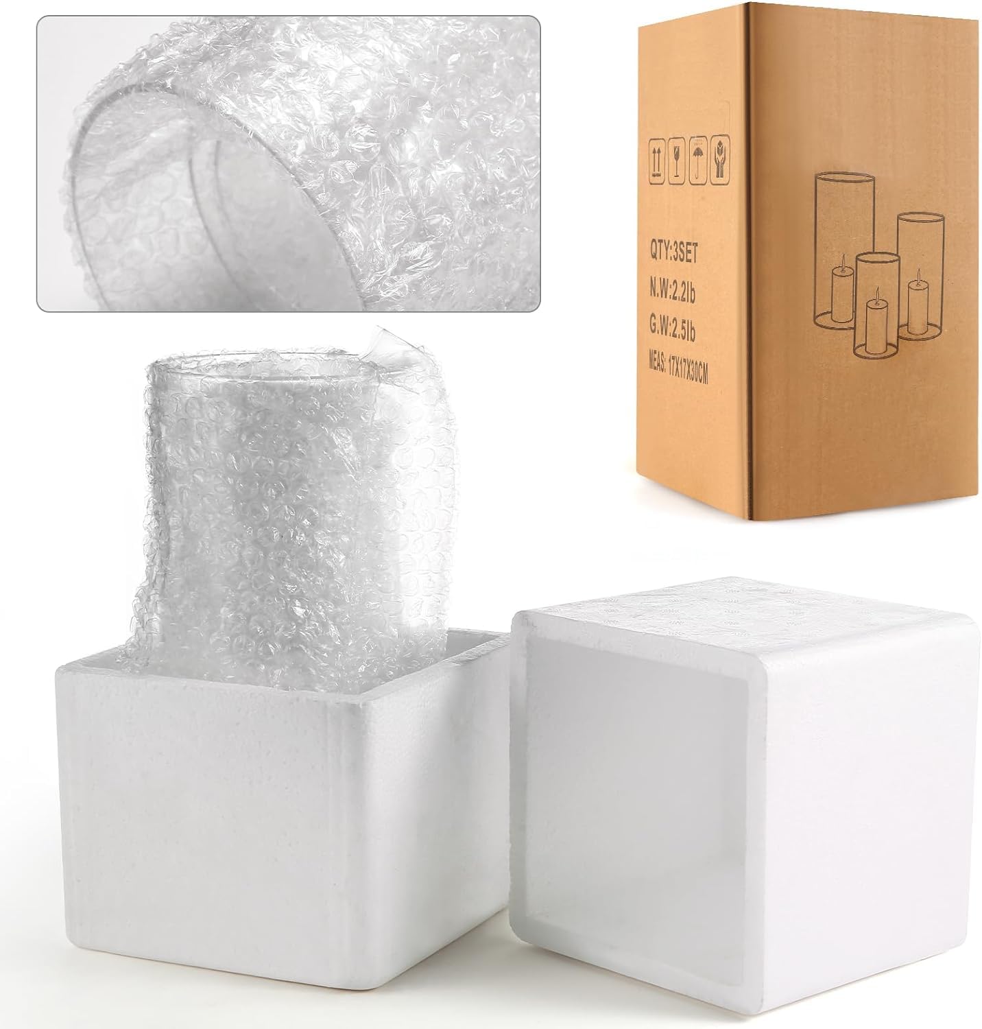 Hurricand 18 PCS Glass Candle Holders - Clear Cylinder Vases for Centerpieces, Wedding & Party Decoration
