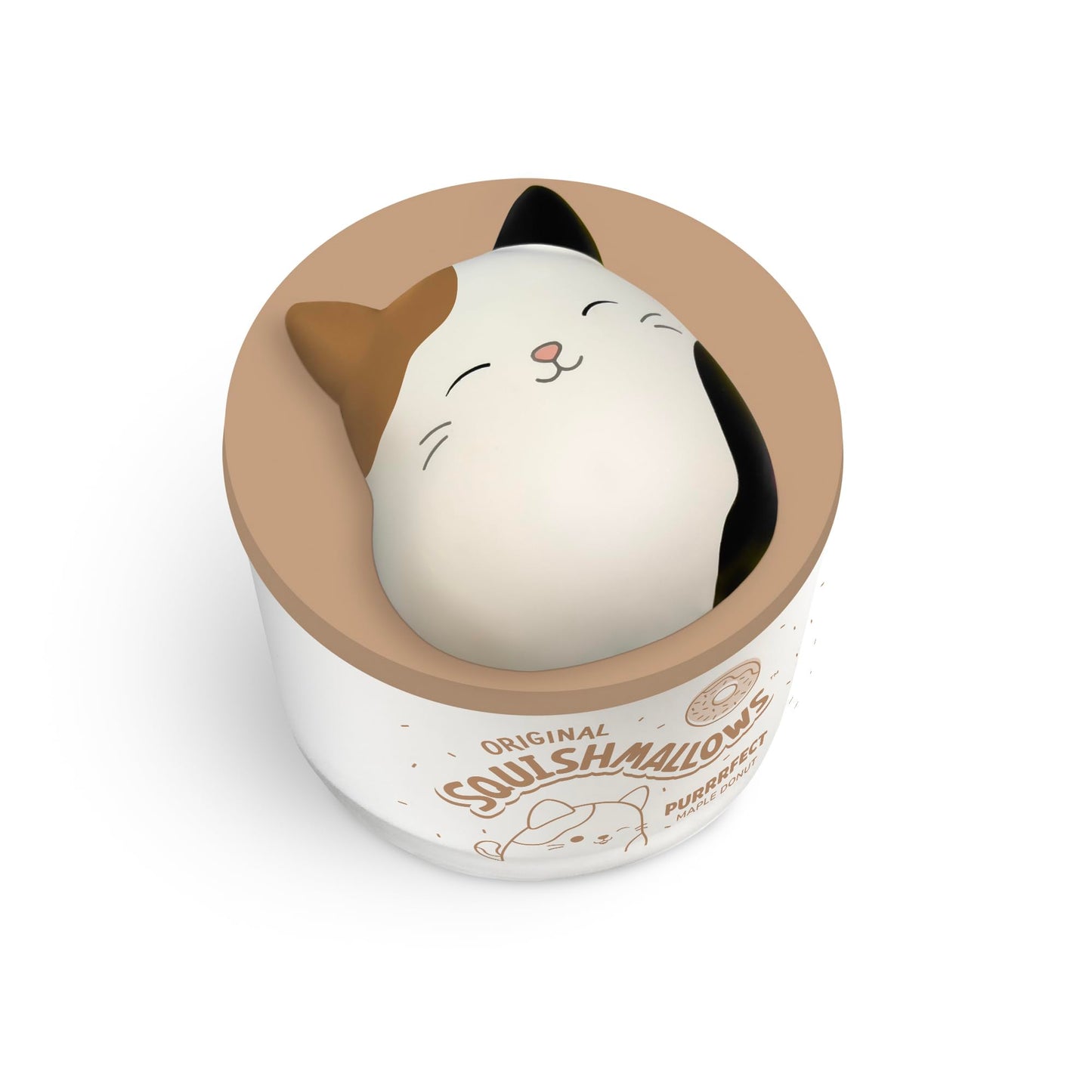 Studio Oh! x Squishmallows Scented Candle, Cam Purrrfect Maple Donut Maple, Cinnamon, Nutmeg & Vanilla, 12 oz, 38 Hour Burn, Reusable Jar, Scented Candles for Home, Relaxing Calming Candle