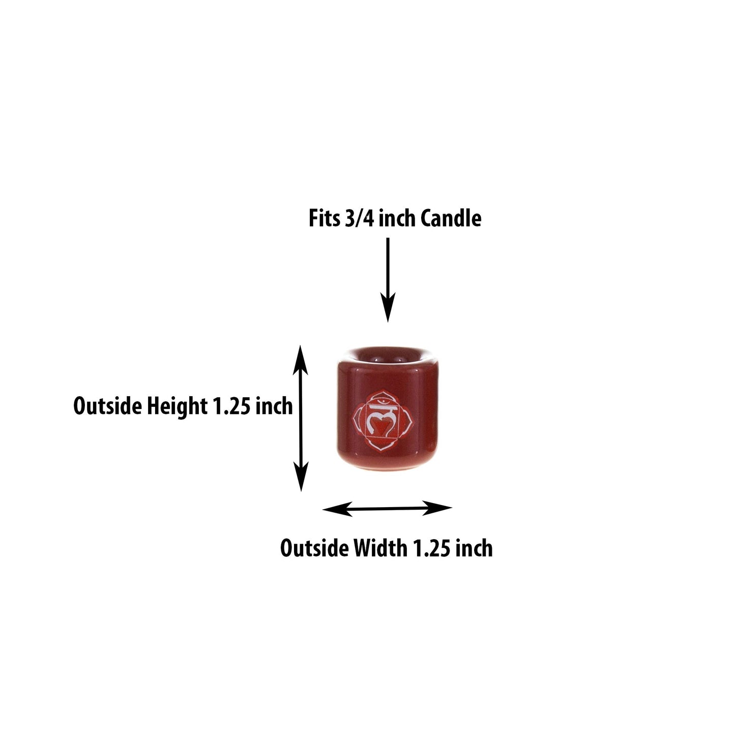 Mega Candles 7 pcs Ceramic 3/4 Inch Diameter Chakra Chime Ritual Spirtual Energy Spell Candle Holders - Assorted Colors