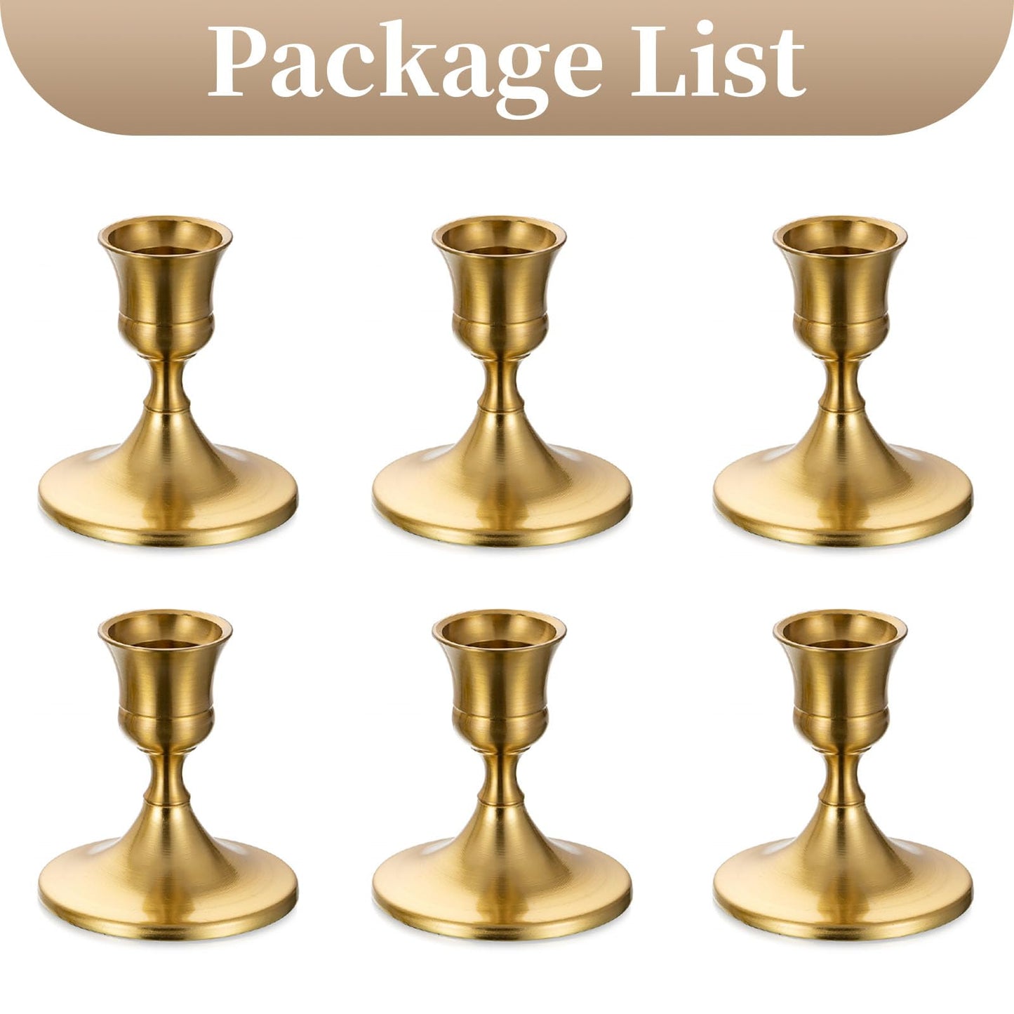Sziqiqi Candlesticks Holder for Wedding Table Centerpiece - Gold Taper Candle Holders Candle Stick Holder Bulk for Christmas Candlelight Dinner Wedding Party Festival Decor 6 Pieces