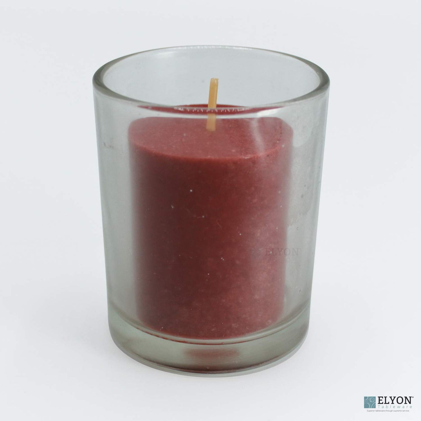 18 Red Colored Unscented Wax Votive Candles in Glass Holder, 24 Hours Burn Time
