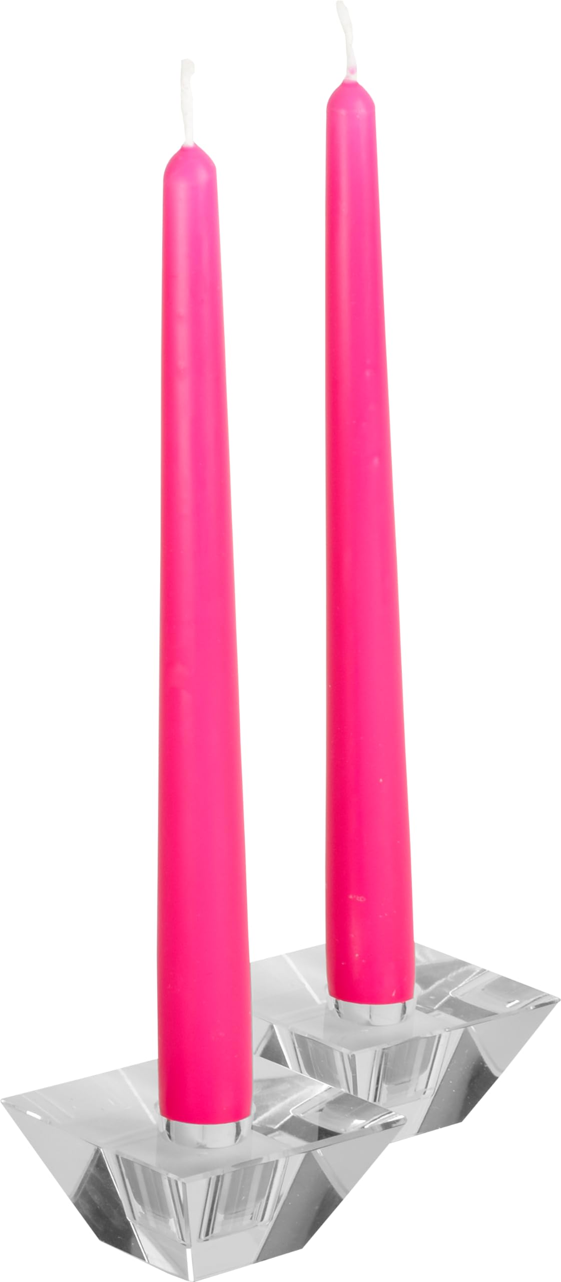 Hyoola 12 Pack Tall Taper Candles - 10 Inch Hot Pink - Fuchsia Dripless, Unscented Dinner Candle - Paraffin Wax with Cotton Wicks - 8 Hour Burn Time