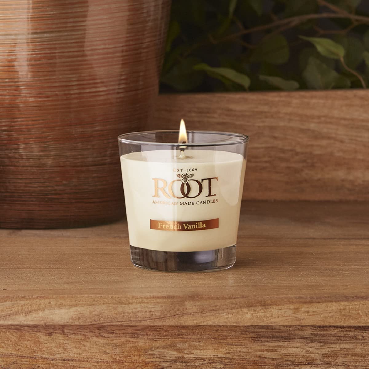 Root Candles Scented Candles Honeycomb Veriglass Premium Handcrafted Beeswax Blend Candle, Small, French Vanilla