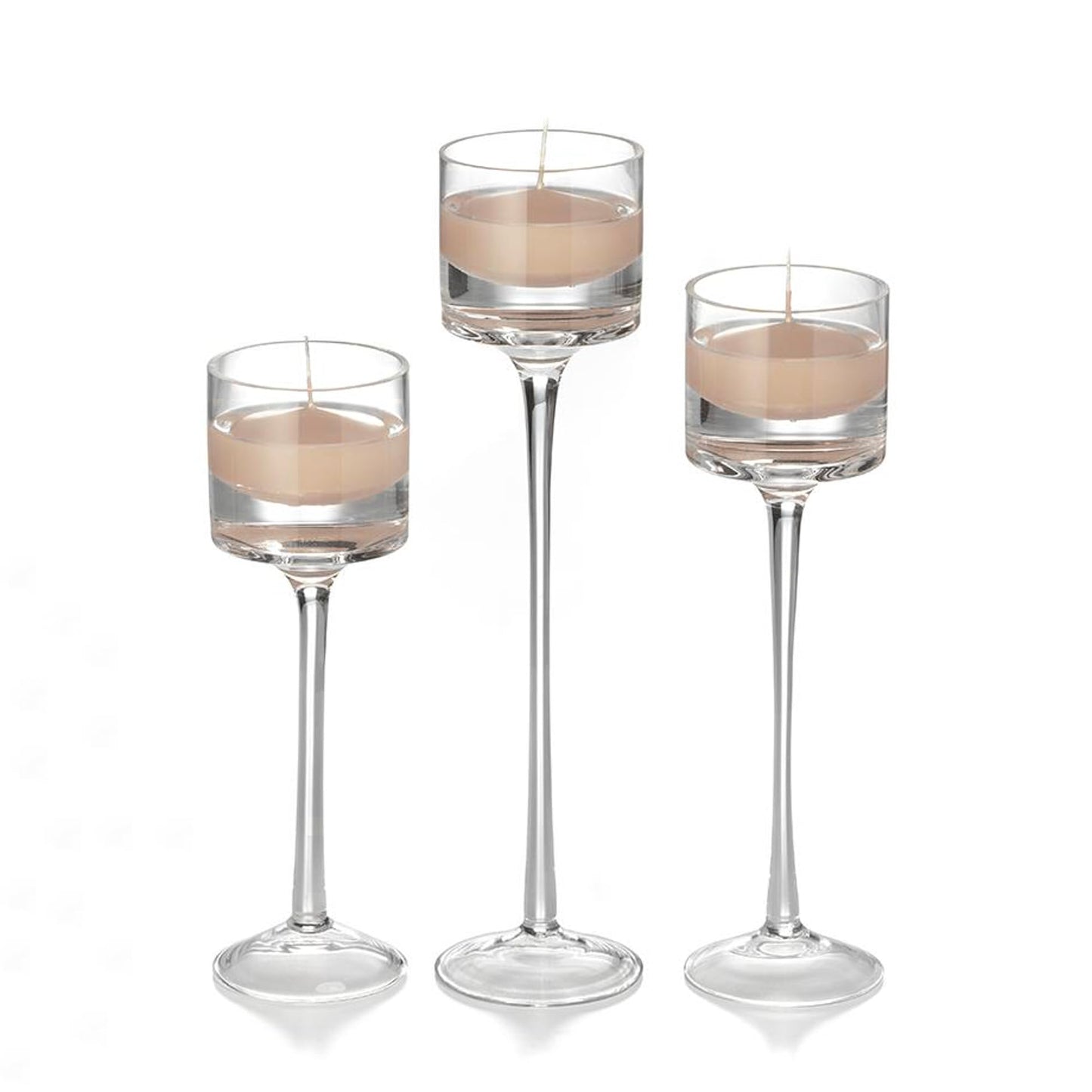 Yummi Set of 18 Floating Candles and Monet Stem Holders - Sandstone